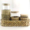 Grass Wrapped Glass Storage Jar